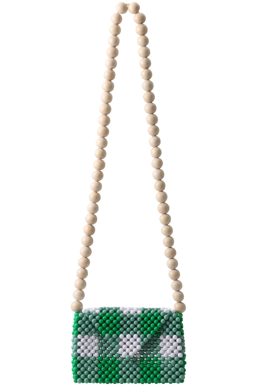 トオス/TOOSのウッドボールショルダーバッグ(グリーンチェック/TS_WDS_GC03)