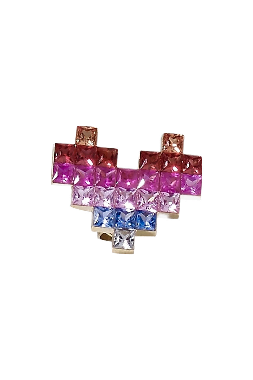 CADEAUX ピクセルハートシングル ピアス(片耳用) (ゴールド, F) カドー ELLE SHOP CADEAUX ピクセルハートシングル ピアス(片耳用) (ゴールド, F) カドー ELLE SHOP