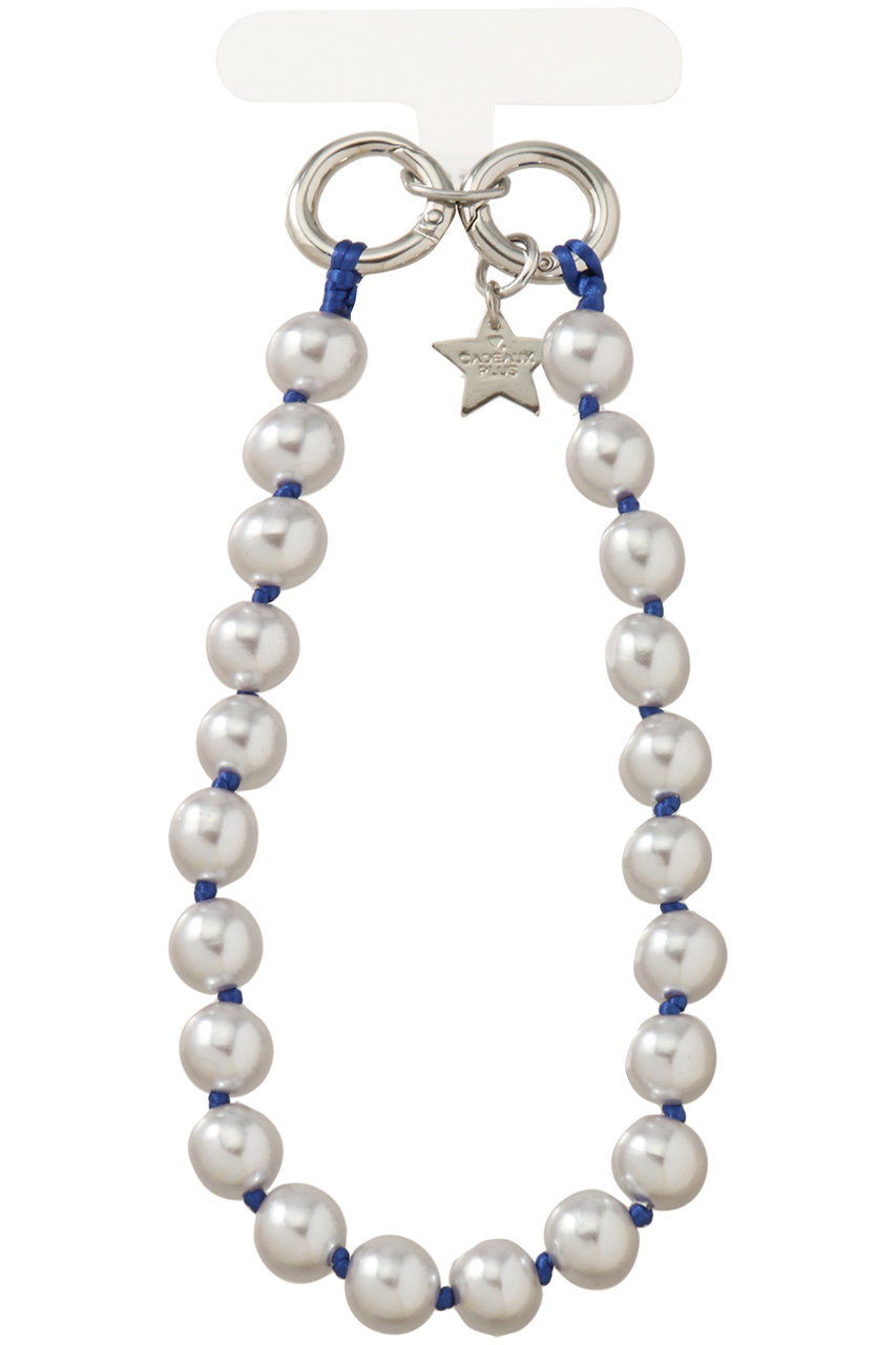 CADEAUX 【CADEAUX PLUS】シルバーグレーパール スマホストラップ (ブルー, F) カドー ELLE SHOP