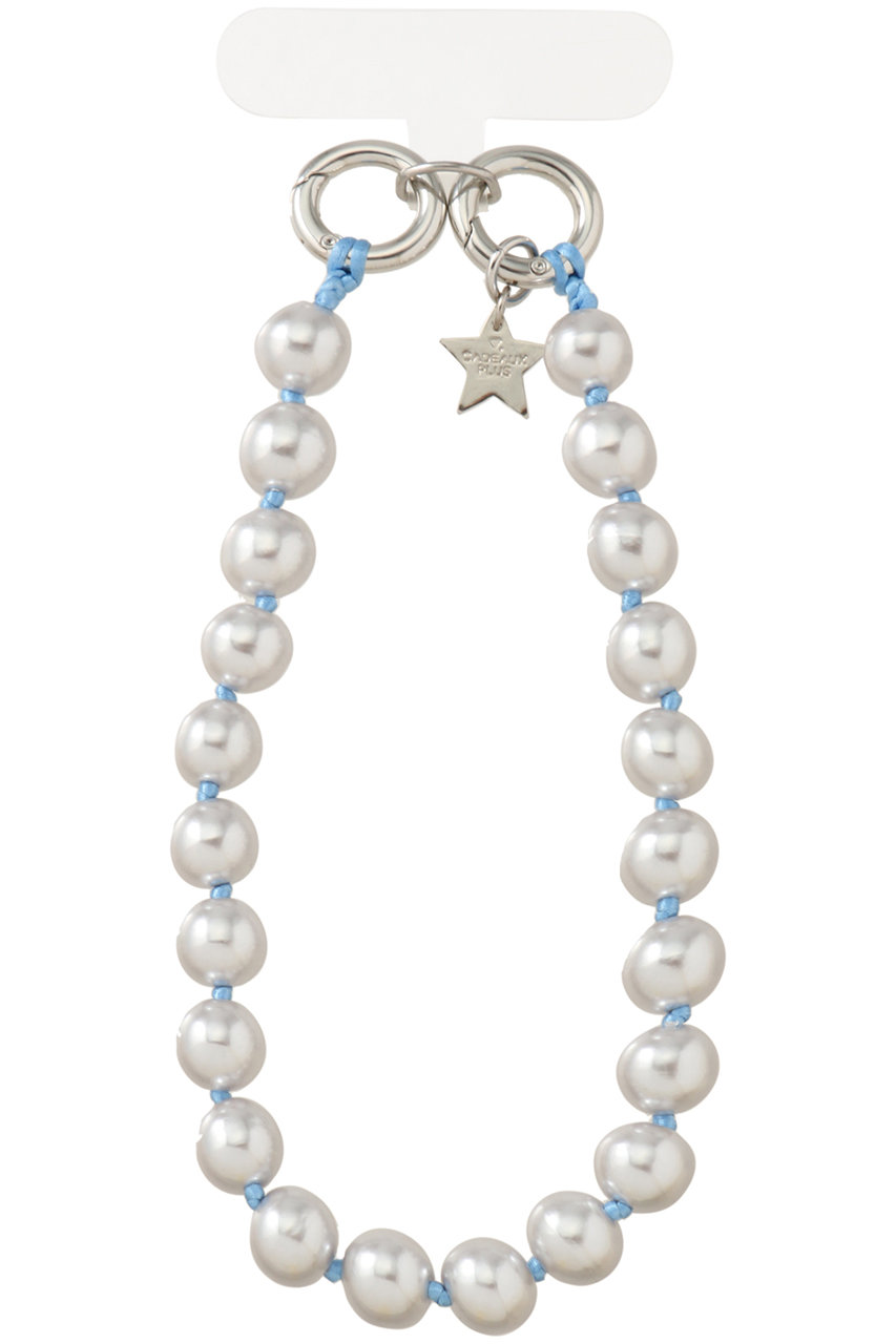 【CADEAUX PLUS】シルバーグレーパール スマホストラップ