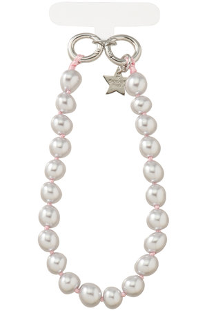 カドー/CADEAUXの【受注生産】【CADEAUX PLUS】シルバーグレーパール スマホストラップ(141000/141099)