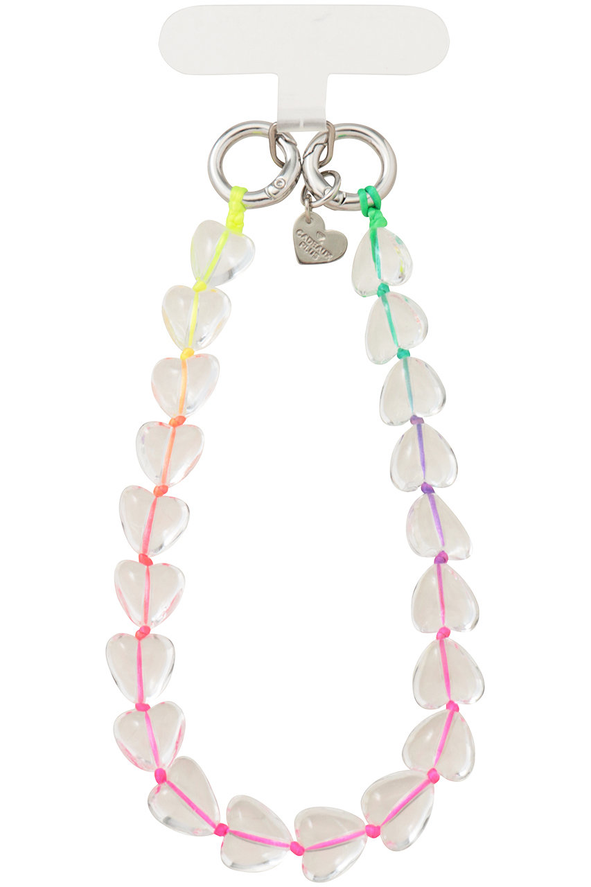 カドー/CADEAUXの【CADEAUX PLUS】 クリアハート スマホストラップ(レインボー/Z0011-CLEAR13-H-RAINBOW)