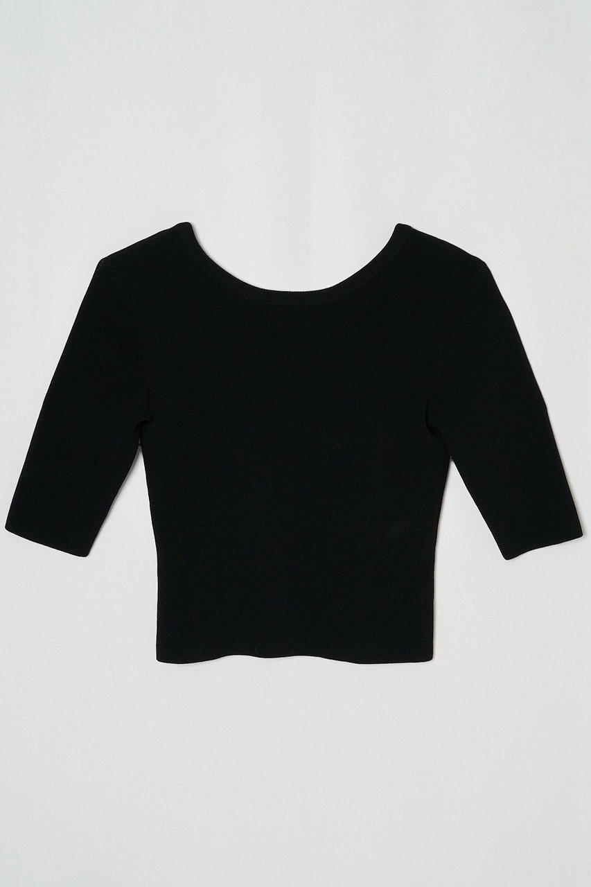 NICENICE MOMENT クロップド コンパクト Tシャツ(不織布カップ付き) (ブラック, S/A-C) ナイスナイス モーメント ELLE SHOP NICENICE MOMENT クロップド コンパクト Tシャツ(不織布カップ付き) (ブラック, S/A-C) ナイスナイス モーメント ELLE SHOP