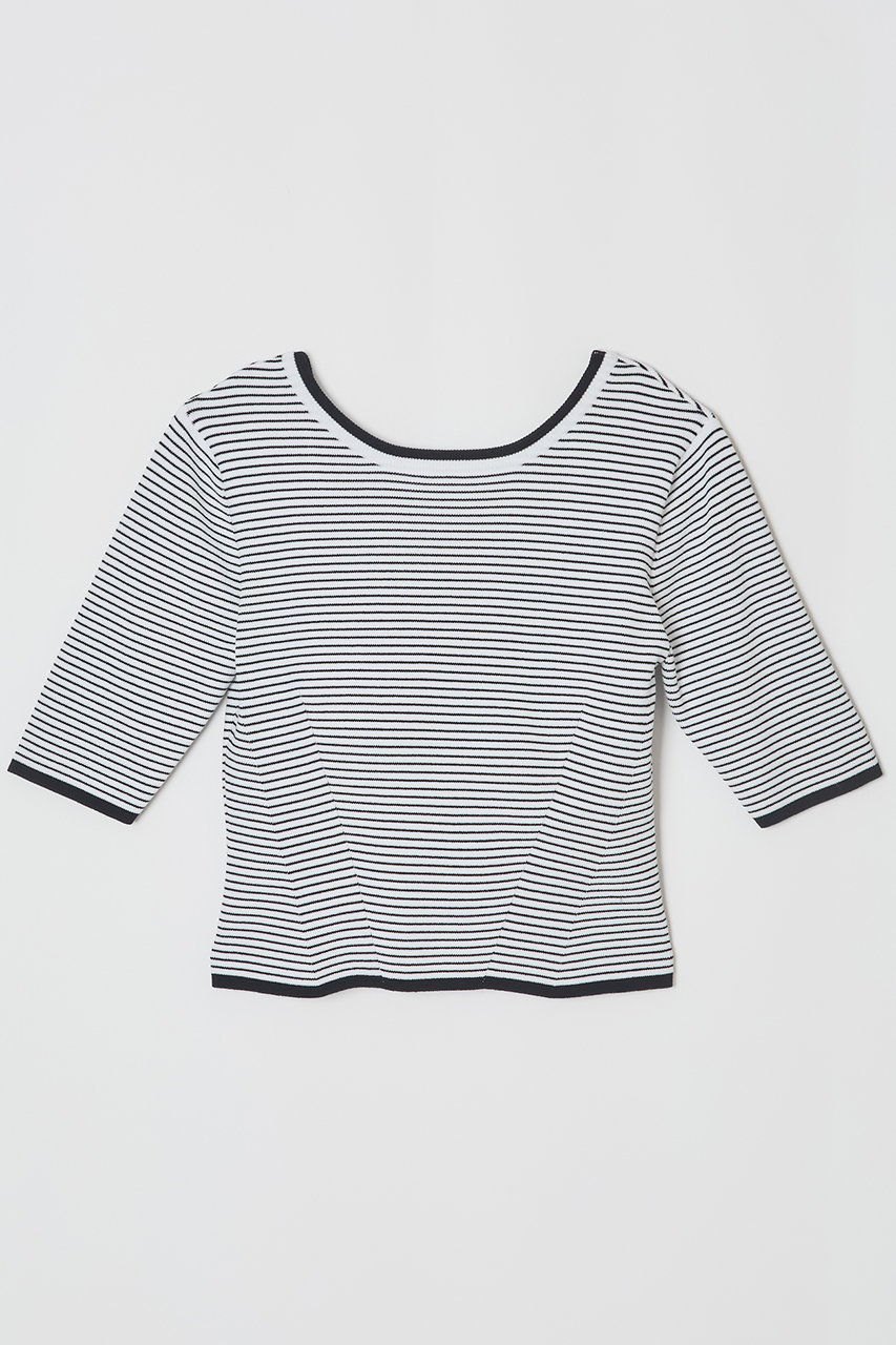 NICENICE MOMENT クロップド コンパクト Tシャツ(不織布カップ付き) (ストライプ, S/D-F) ナイスナイス モーメント ELLE SHOP NICENICE MOMENT クロップド コンパクト Tシャツ(不織布カップ付き) (ストライプ, S/D-F) ナイスナイス モーメント ELLE SHOP