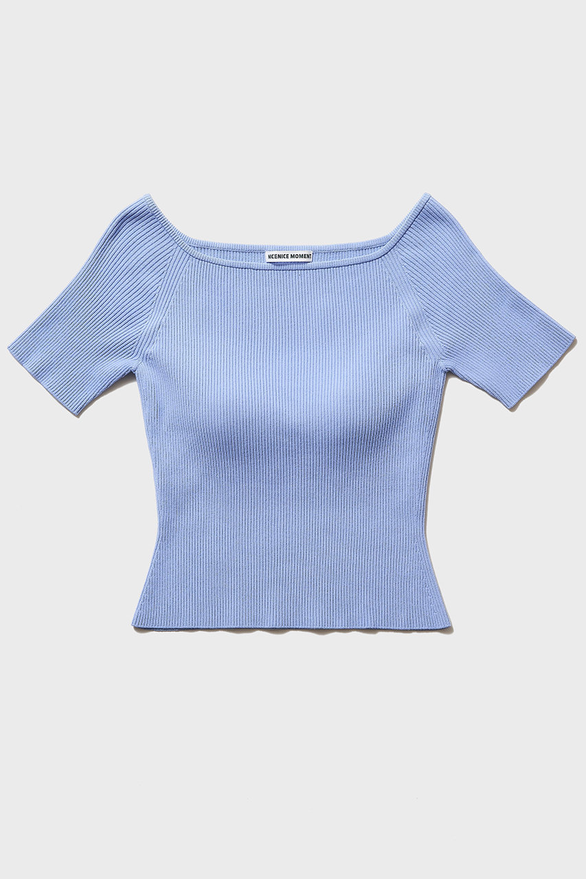 ナイスナイスモーメント/NICENICE MOMENTのオープン ショルダー シェル(不織布カップ付き)(アズールブルー/NNM1-25S-022)