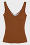 ディープ Vネック タンクトップ(ピーナッツパッド付き) ナイスナイスモーメント/NICENICE MOMENT シダーブラウン
