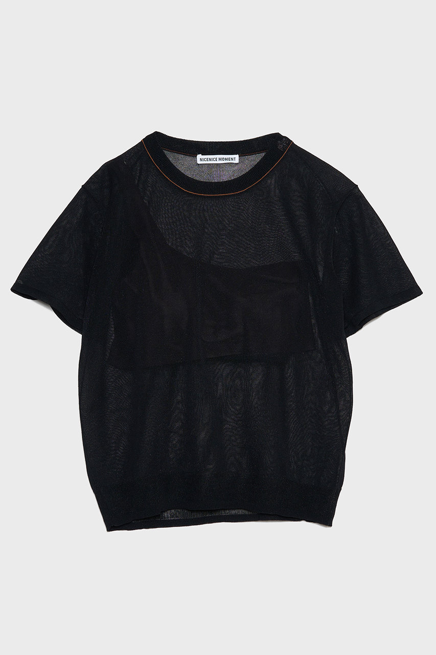 ナイスナイスモーメント/NICENICE MOMENTのシアー Tシャツ コンボ(3Dカップ付き)(ブラック/N2-26S-011)