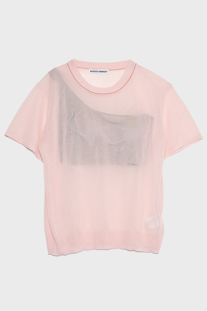 ナイスナイスモーメント/NICENICE MOMENTのシアー Tシャツ コンボ(3Dカップ付き)(ベイビーピンク/N2-26S-011)