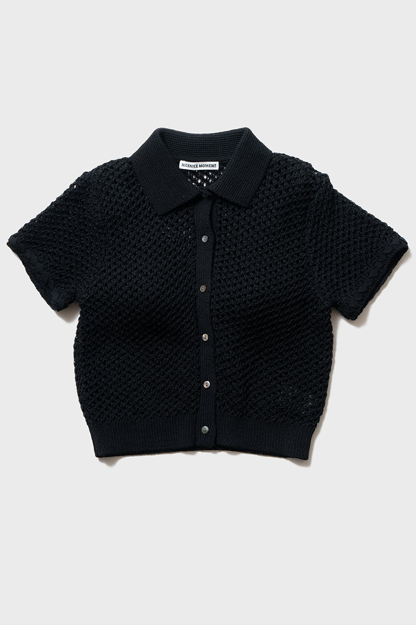 ナイスナイスモーメント/NICENICE MOMENTのアイレット ポロニット(不織布カップ付き)(ブラック/N2-26S-014)