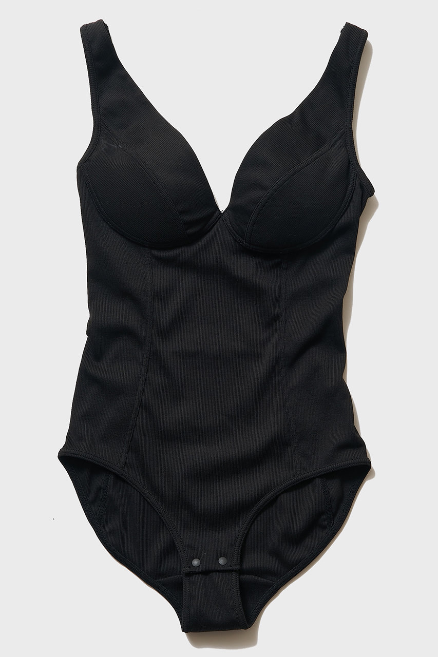 ナイスナイスモーメント/NICENICE MOMENTのディープ Vネック ボディスーツ(不織布カップ付き)(ブラック/N3-26S-036)