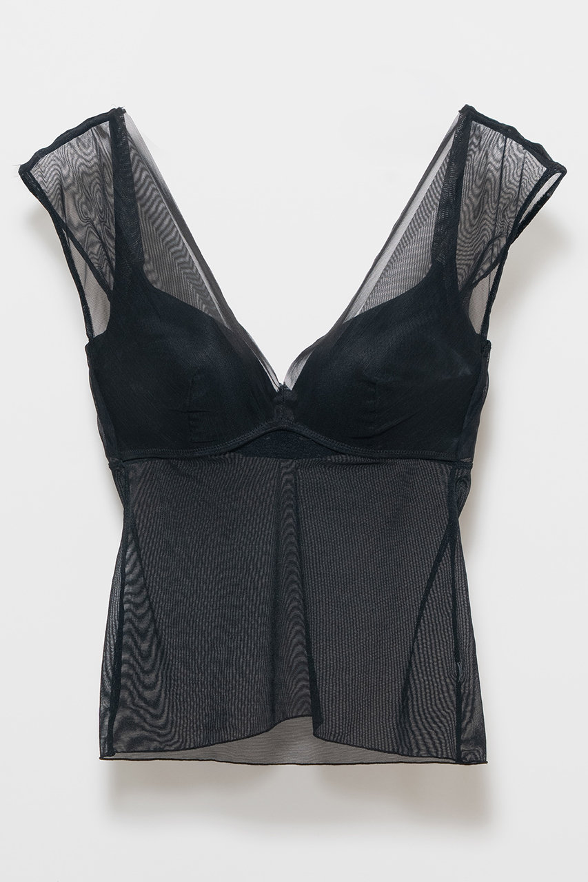 ナイスナイスモーメント/NICENICE MOMENTのメッシュ フレンチ トップ(3Dカップ付き)(ブラック/N3-26S-030)