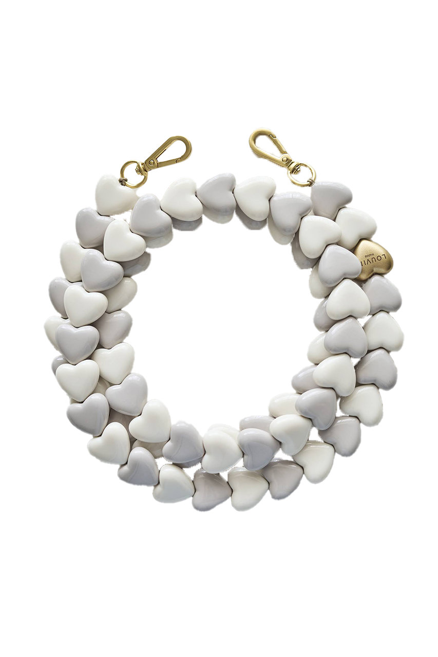 Louvini Paris スマホチェーン CUORE (日本限定 GRAY-WHITE, ONE SIZE) ルヴィニ パリ ELLE SHOP Louvini Paris スマホチェーン CUORE (日本限定 GRAY-WHITE, ONE SIZE) ルヴィニ パリ ELLE SHOP