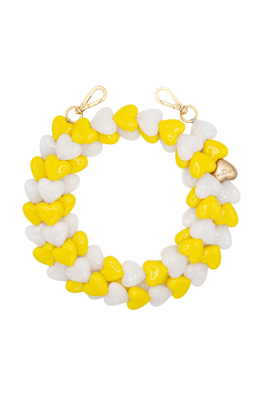 Louvini Paris スマホチェーン CUORE (YELLOW-WHITE, ONE SIZE) ルヴィニ パリ ELLE SHOP Louvini Paris スマホチェーン CUORE (YELLOW-WHITE, ONE SIZE) ルヴィニ パリ ELLE SHOP