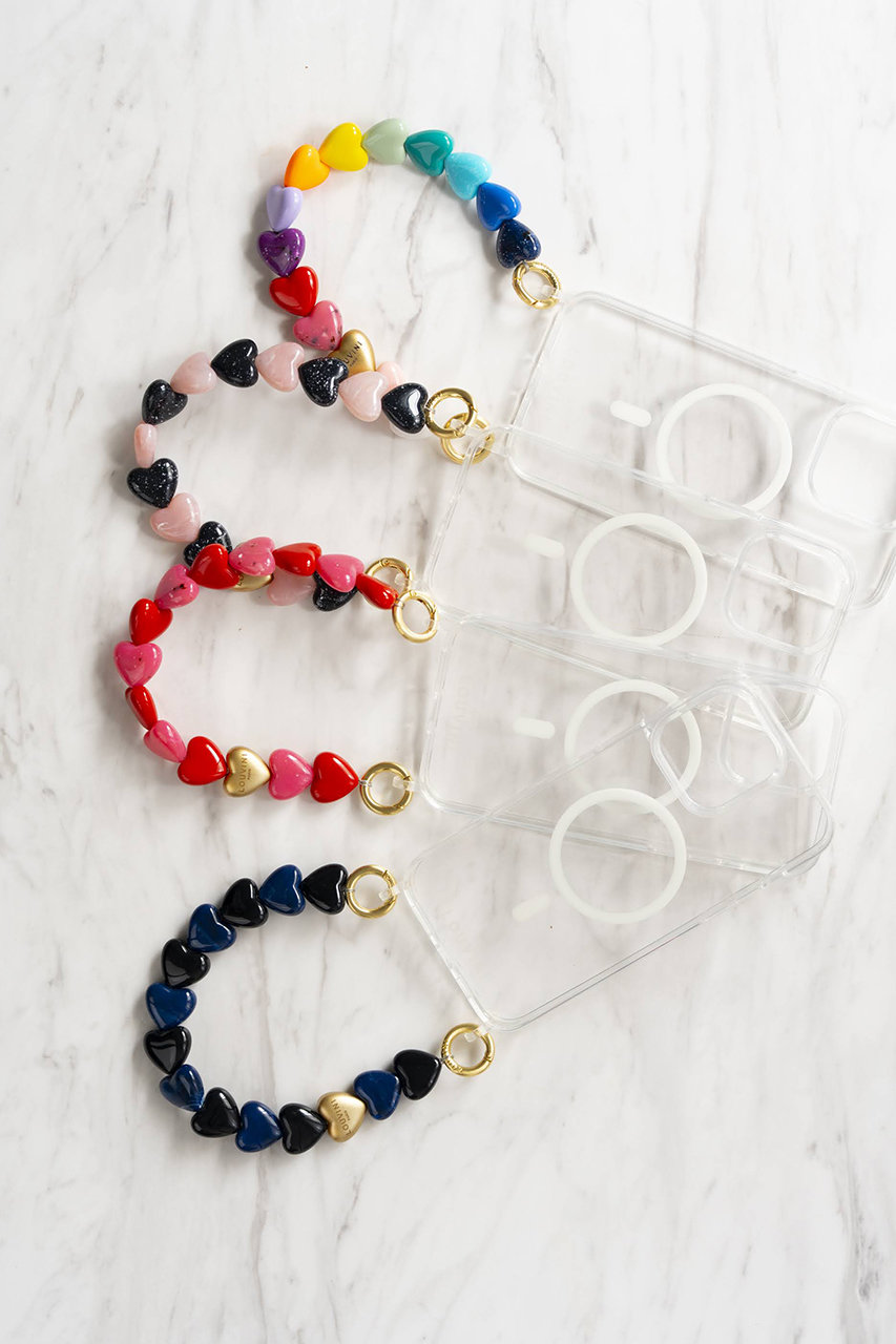 LOUVINI ハンドストラップ PETIT CUORE BLACK NAVY