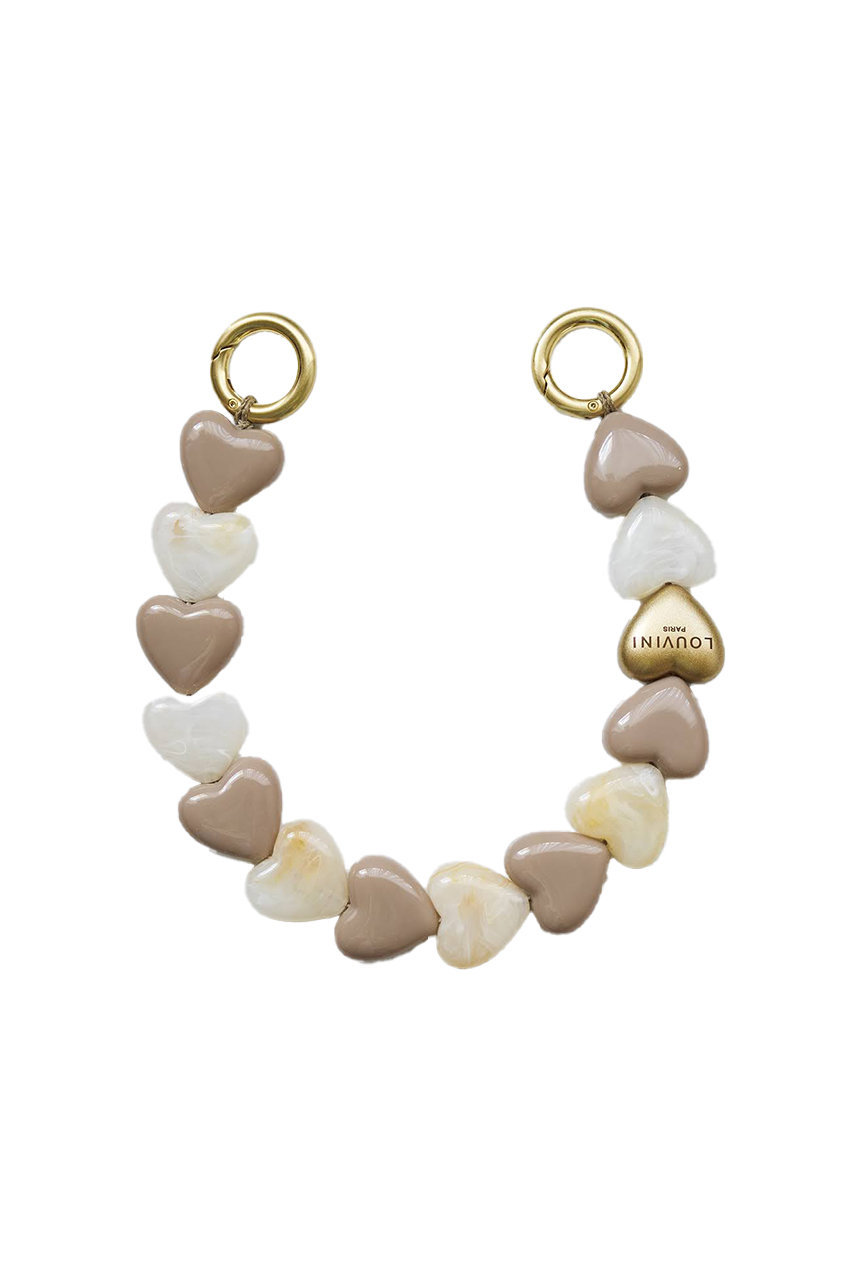 Louvini Paris ハンドストラップ PETIT CUORE (BEIGE-WHITE, ONE SIZE) ルヴィニ パリ ELLE SHOP Louvini Paris ハンドストラップ PETIT CUORE (BEIGE-WHITE, ONE SIZE) ルヴィニ パリ ELLE SHOP