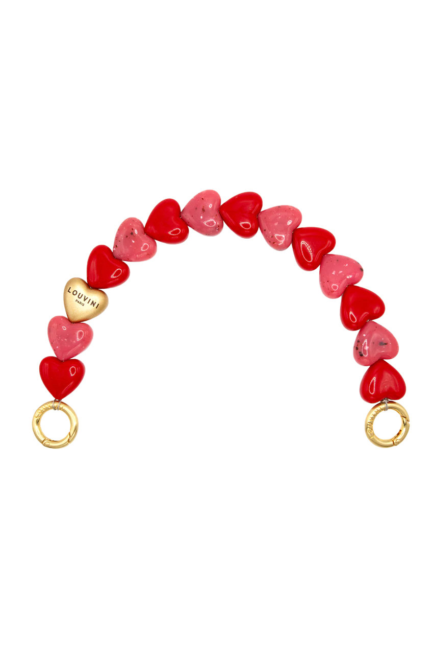 Louvini Paris ハンドストラップ PETIT CUORE (PINK-RED, ONE SIZE) ルヴィニ パリ ELLE SHOP Louvini Paris ハンドストラップ PETIT CUORE (PINK-RED, ONE SIZE) ルヴィニ パリ ELLE SHOP