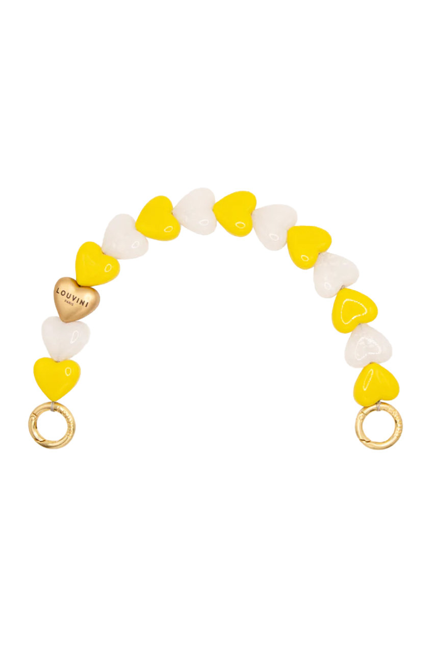Louvini Paris ハンドストラップ PETIT CUORE (YELLOW-WHITE, ONE SIZE) ルヴィニ パリ ELLE SHOP Louvini Paris ハンドストラップ PETIT CUORE (YELLOW-WHITE, ONE SIZE) ルヴィニ パリ ELLE SHOP