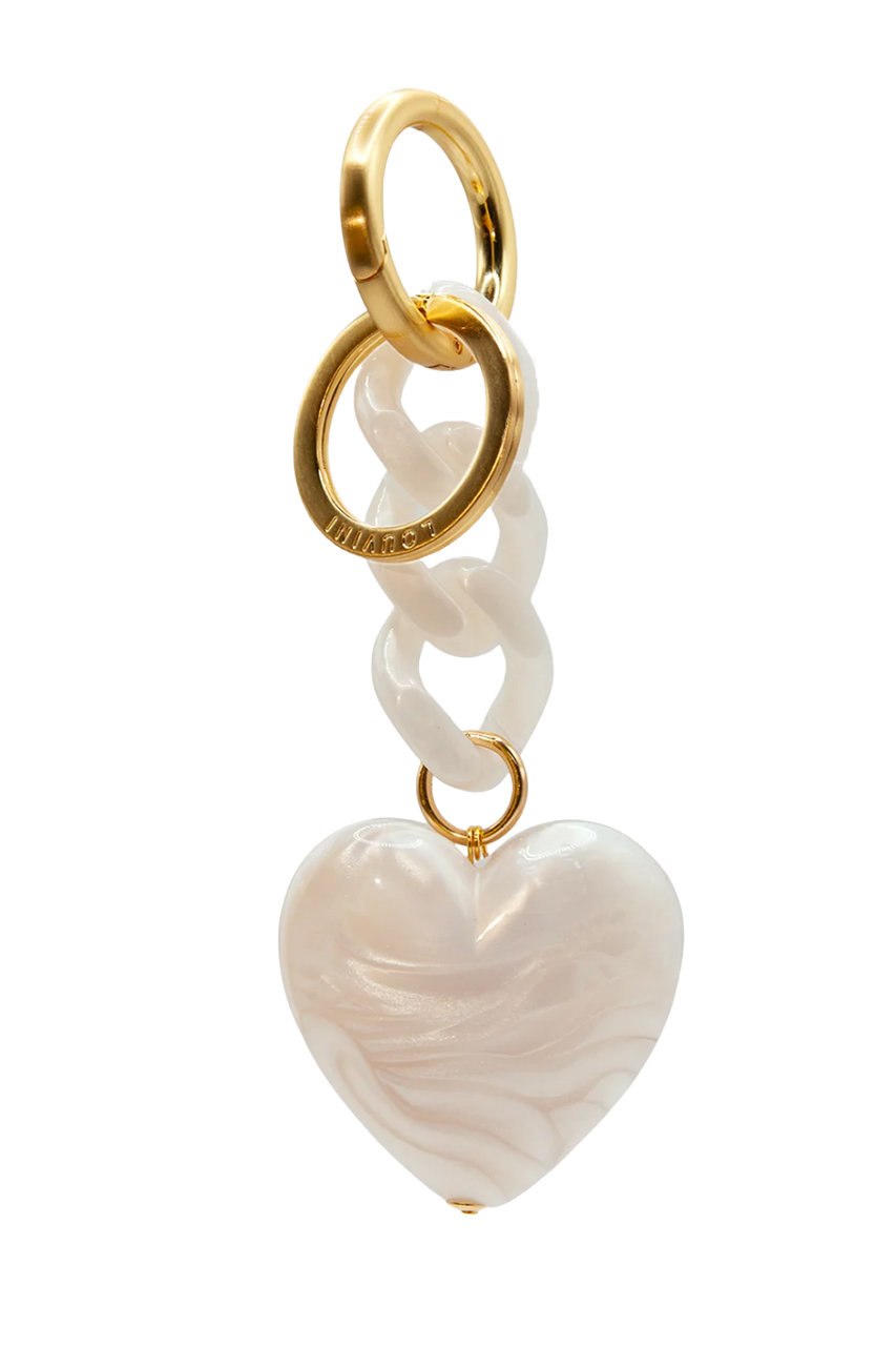 ルヴィニ パリ/Louvini ParisのBIG HEART KEY RING(WHITE PEARL/3701765903670)