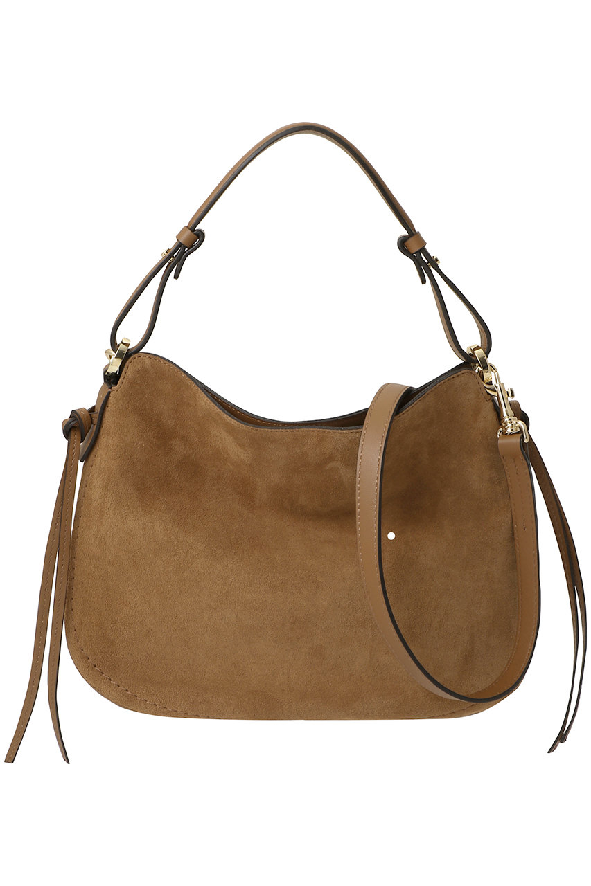 LORISTELLA CARLOLA スエードショルダーバッグ (キャメル, F) ロリステッラ ELLE SHOP