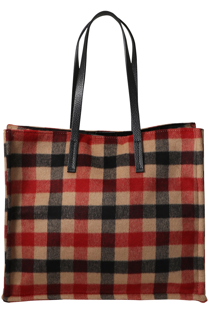 カシオペア/KassiopeaのMAXI トートバッグ(レッドブロックチェック/1591 MAXI SAXIL)