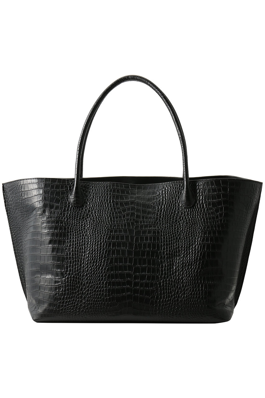 アニアリー黒レザー トートバッグ クロコダイル風型押し アニアリー黒