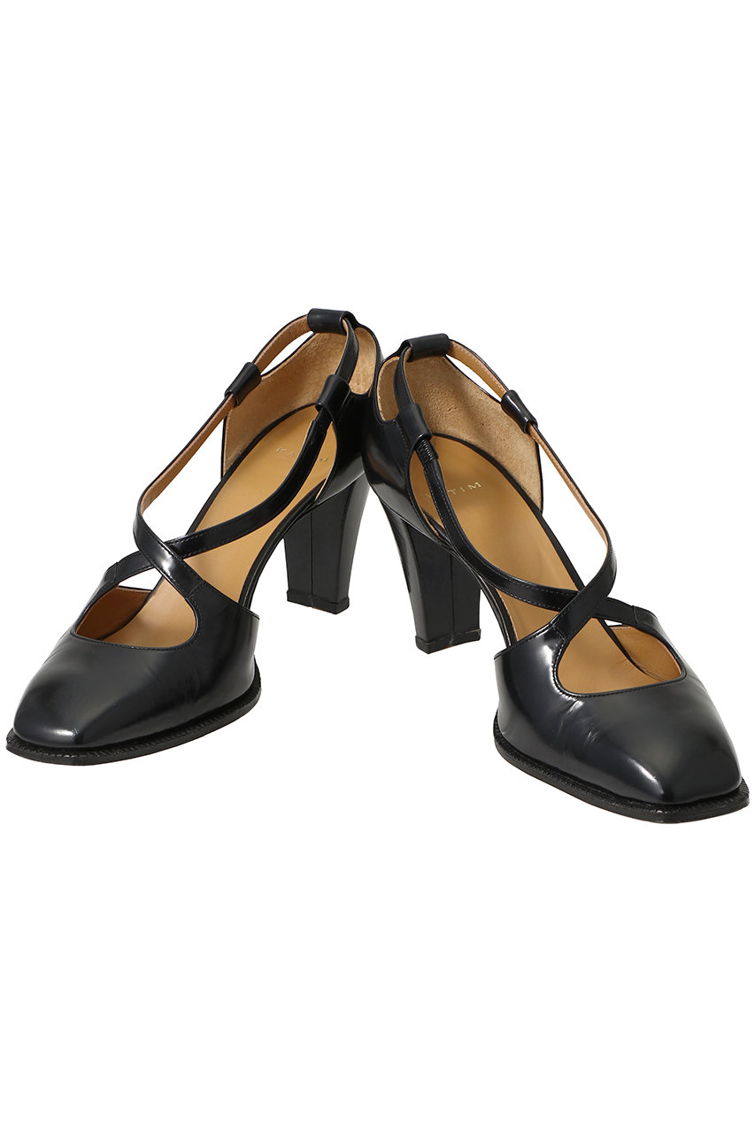 KATIM(カチム)｜KYUDO クロスストラップパンプス/グラスブラック の