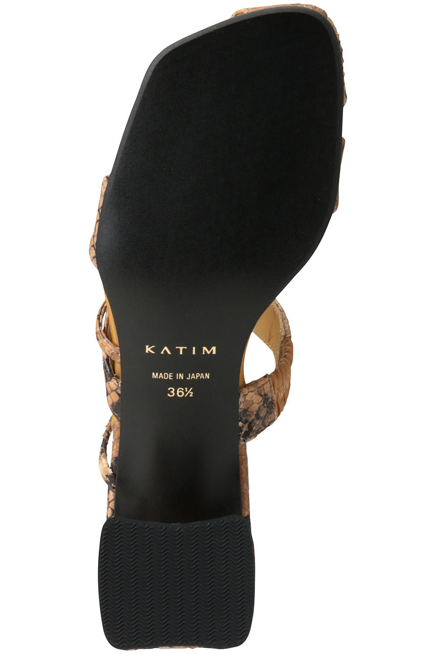 KATIM(カチム)｜CAT パイソン型押しストラップサンダル/パイソン 
