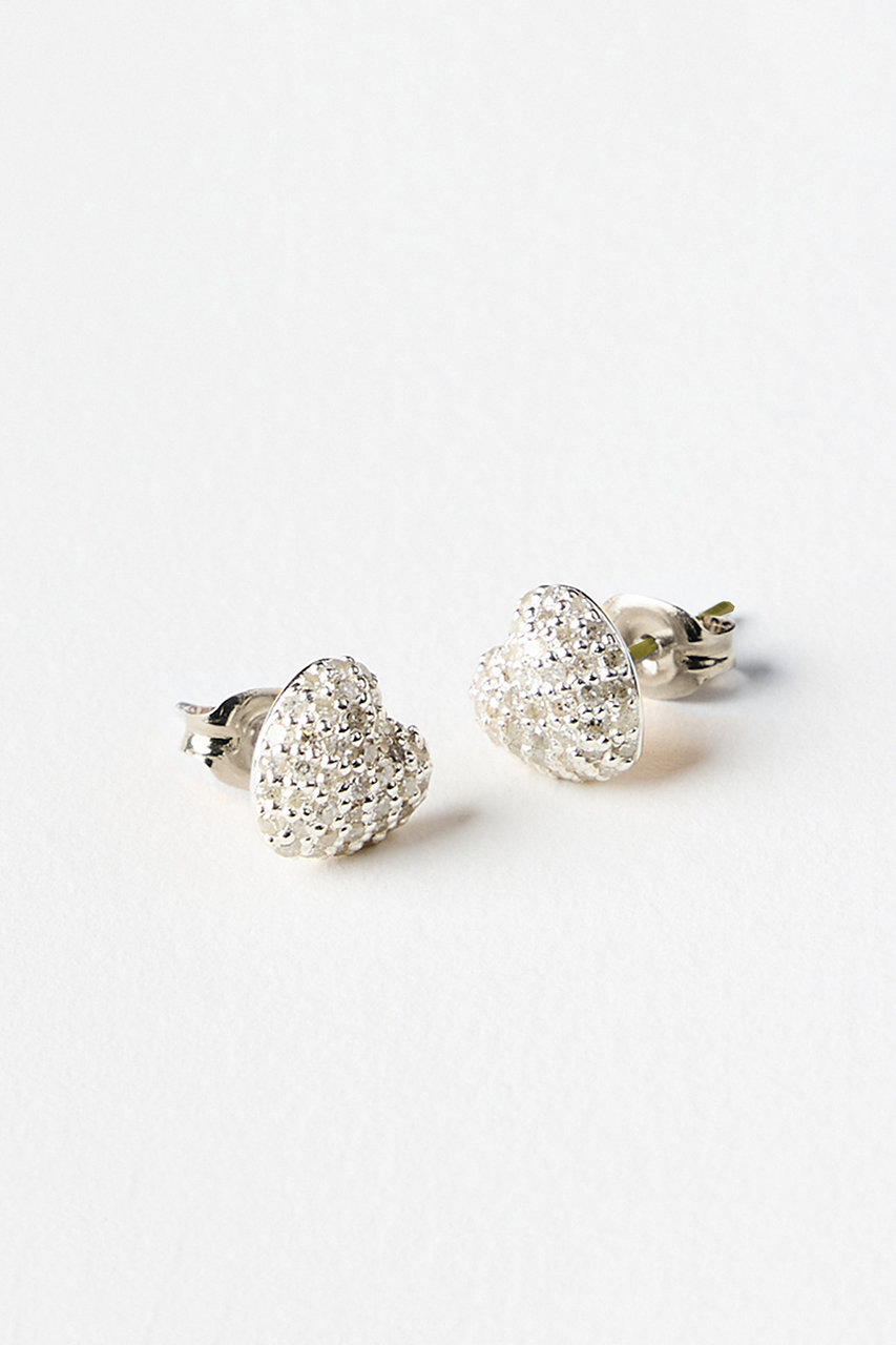 MALUS Pave heart ピアス (シルバー, F) マリュス ELLE SHOP MALUS Pave heart ピアス (シルバー, F) マリュス ELLE SHOP