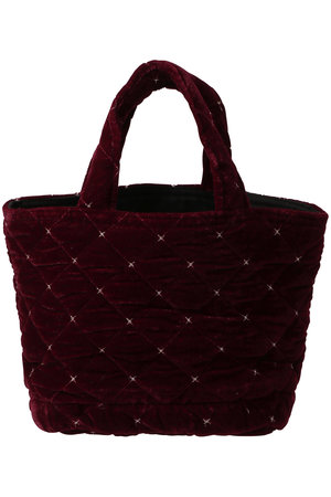 マリュス/MALUSのベルベット キルティング　ミニトートバッグ