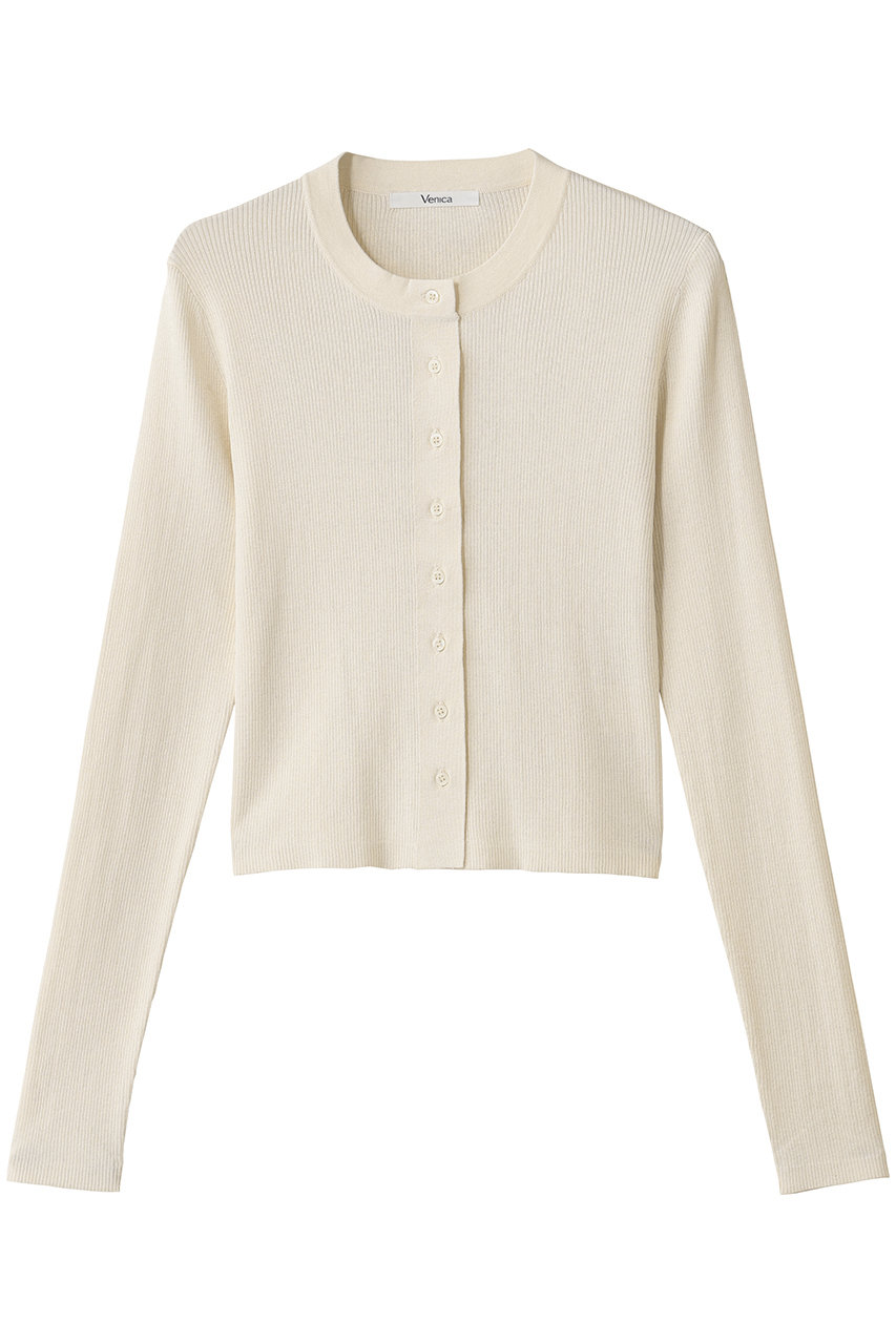 Cotton silk knit cardigan
