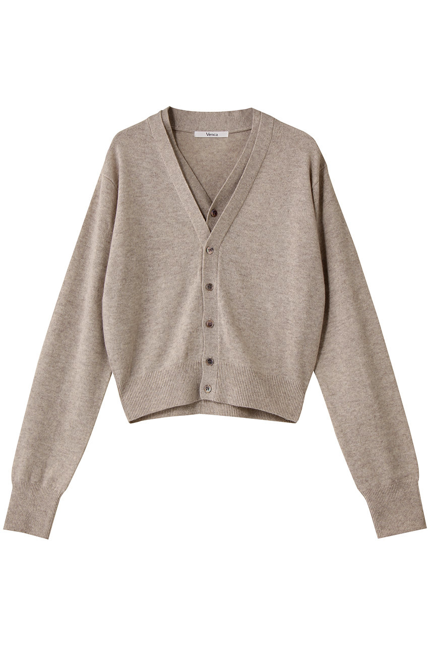 トップス venica Double collar wool knit cardigan 楽天ポイント還元】Venica Double collar wool knit cardigan (light