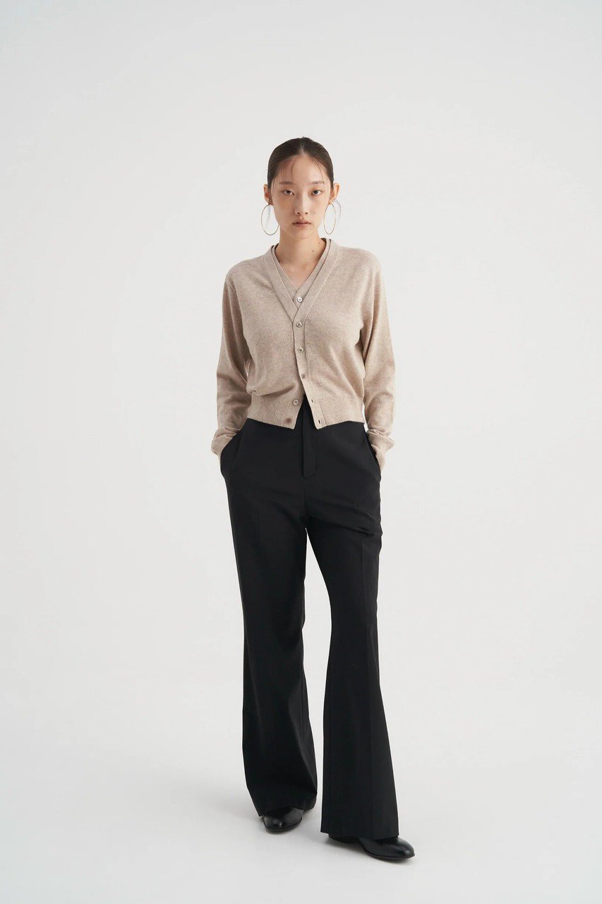 トップス venica Double collar wool knit cardigan Venica(ヴェニカ)｜Double collar wool knit cardigan/light beige の