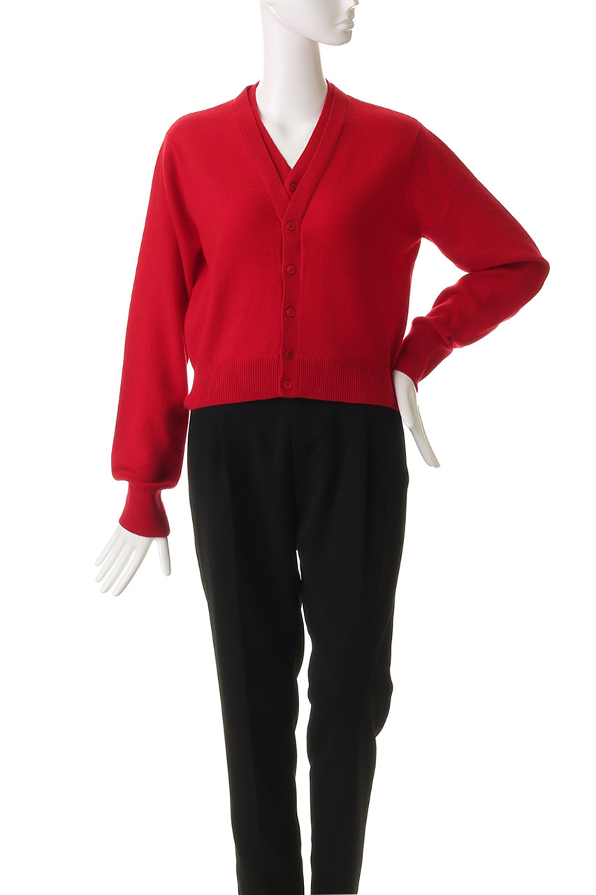 Venica(ヴェニカ)｜Double collar wool knit cardigan/light beige の