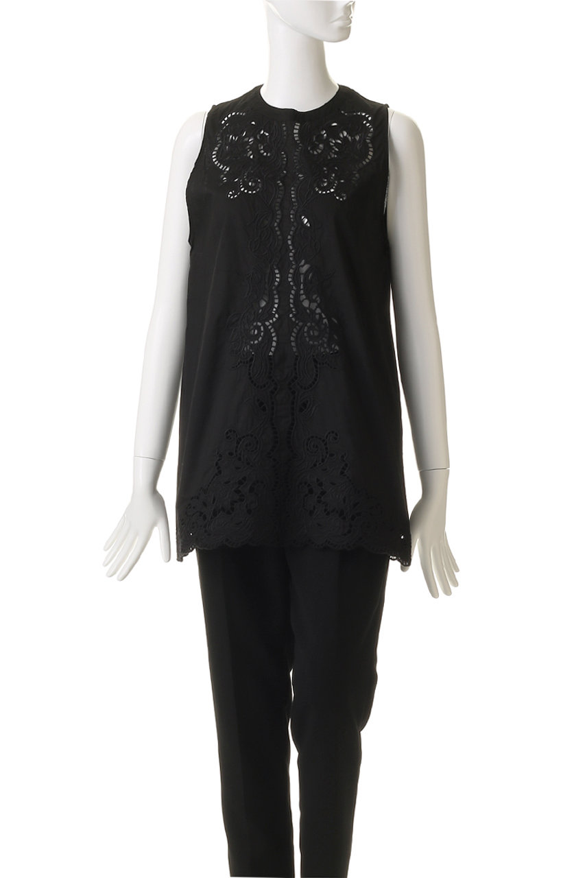 Venica(ヴェニカ)｜Scallop embroidery blouse/black の通販｜ELLESHOP