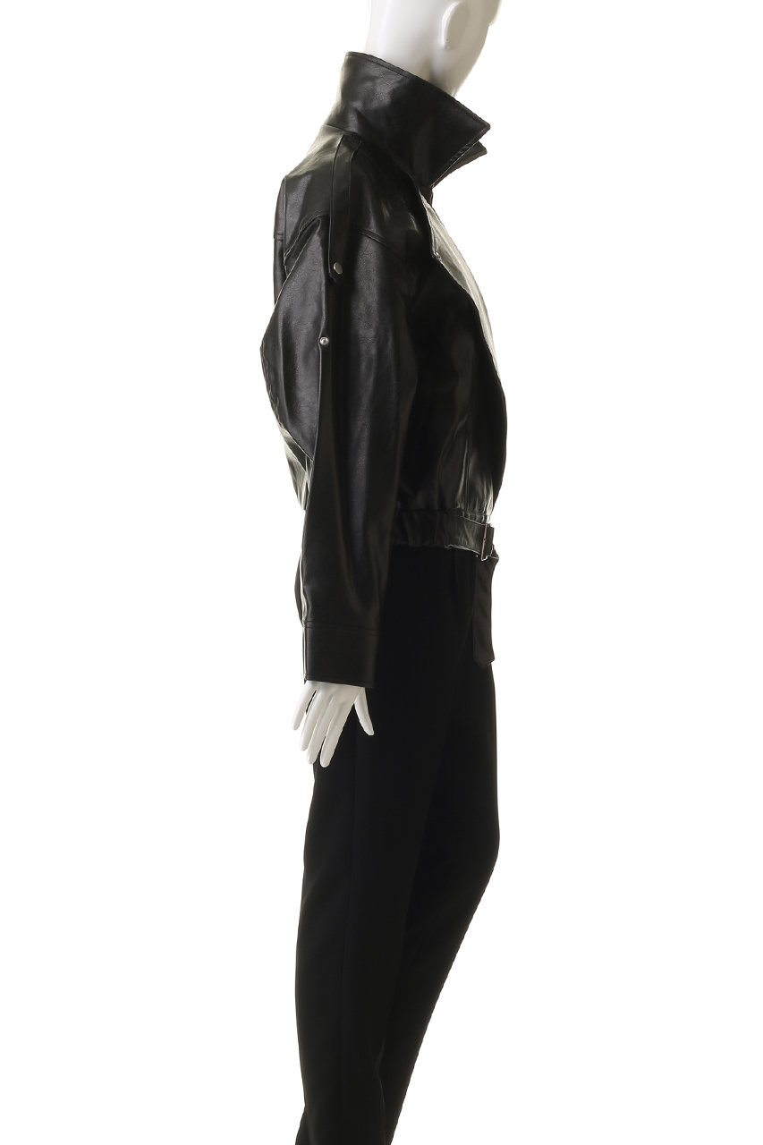 Venica(ヴェニカ)｜Stand collar leather blouson/black の通販