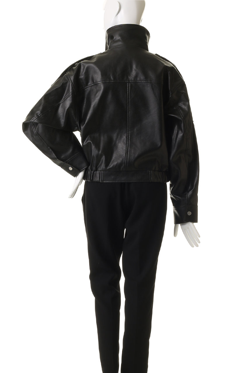 Venica(ヴェニカ)｜Stand collar leather blouson/black の通販