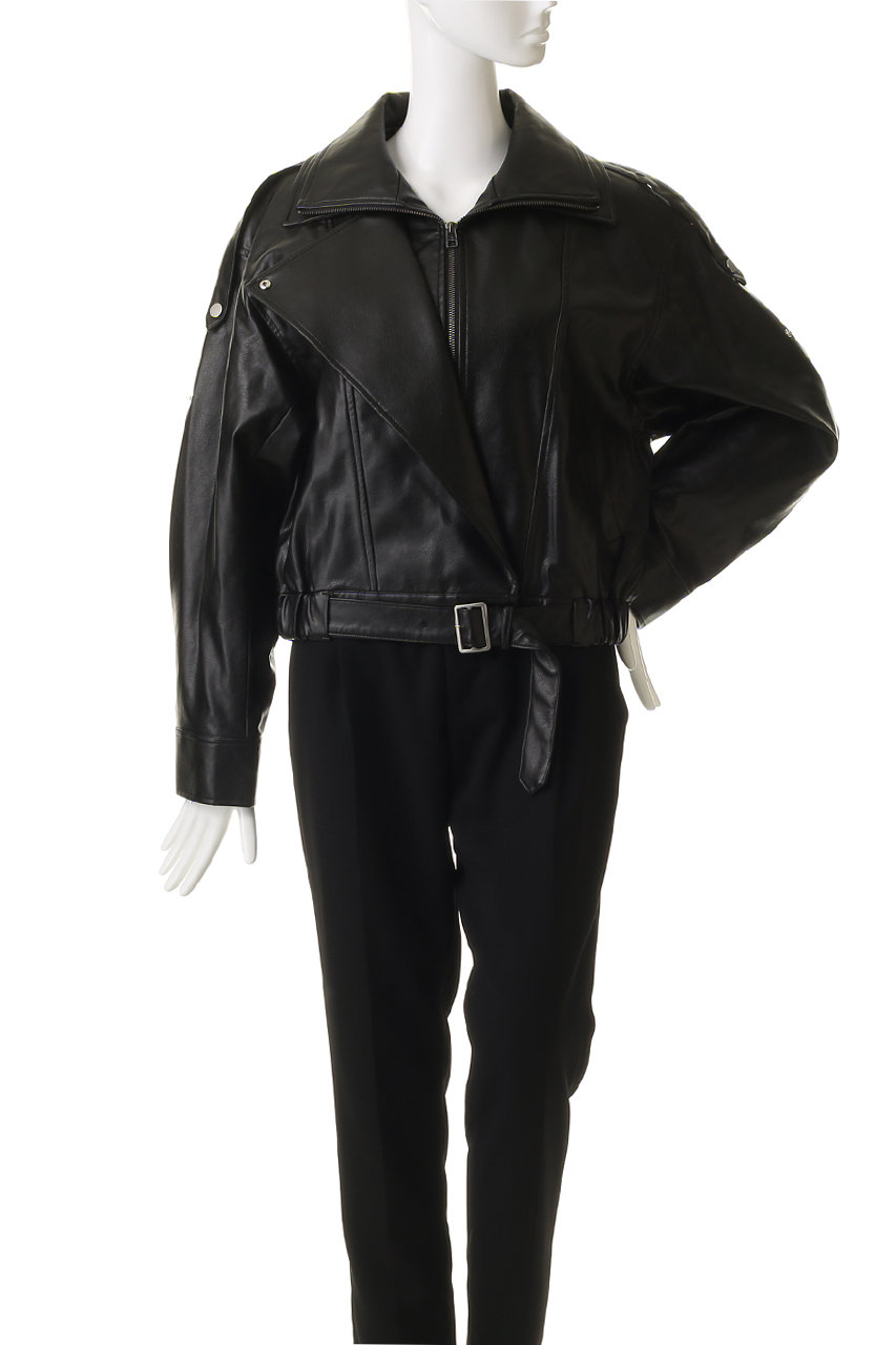 Venica(ヴェニカ)｜Stand collar leather blouson/black の通販