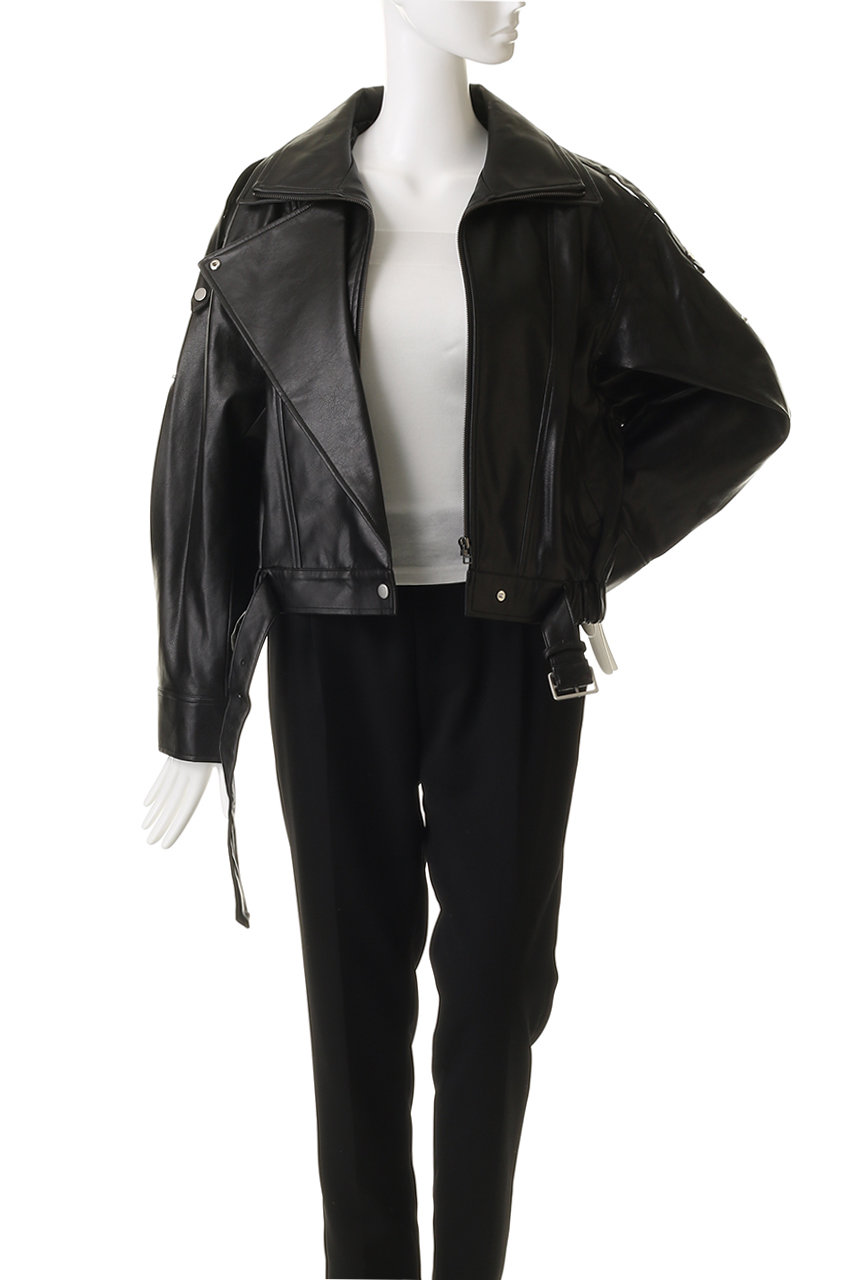 Venica(ヴェニカ)｜Stand collar leather blouson/black の通販