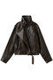 Stand collar leather blouson ヴェニカ/Venica brown