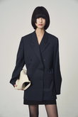 stripe tailored double jacket
