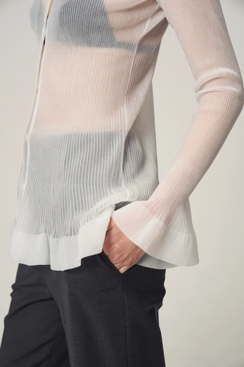 新品Sleeve Flare KNIT FIO FLARE SLEEVE FRONT BUCKLE KNIT CARDIGAN (OFF-WHITE) | Lovet