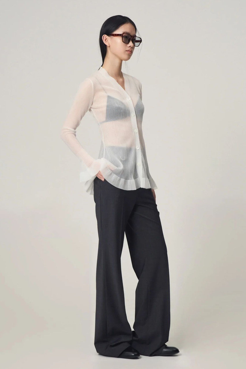 Venica(ヴェニカ)|sheer flare pleats knit cardigan/WHT の通販 Venica(ヴェニカ)|sheer flare pleats knit cardigan/WHT の通販