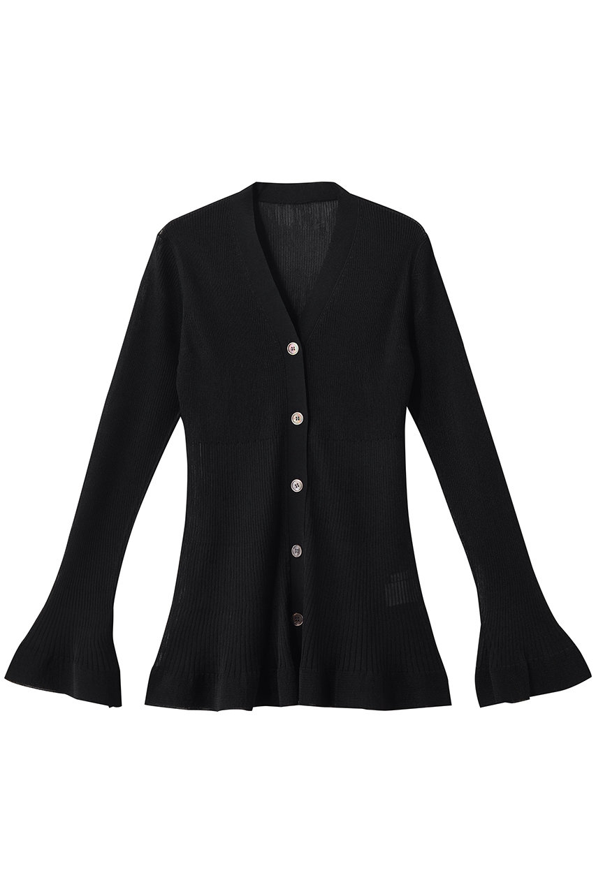 ヴェニカ/Venicaのsheer flare pleats knit cardigan(BLK/VE-26S11)