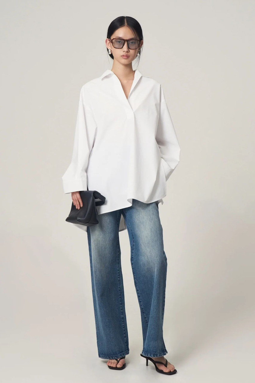 Venica(ヴェニカ)｜Super highwaist slit denim/BLU の通販｜ELLESHOP