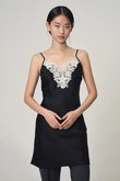 embroidery lace satin camisole