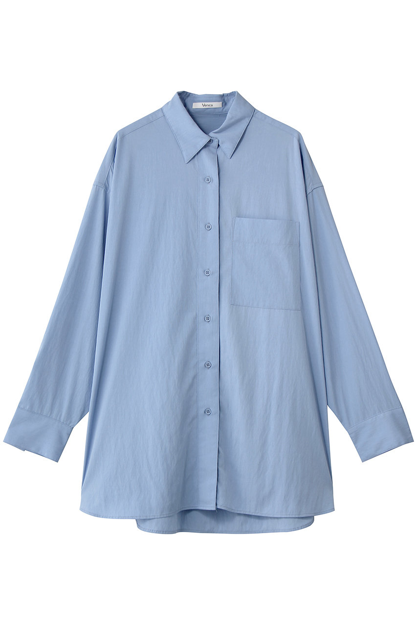 ヴェニカ/Venicaのstripe big silhouette shirt(BLU/VE-26S30)