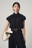 Venica(ヴェニカ)｜puff sleeve gather blouse/WHT の通販｜ELLESHOP