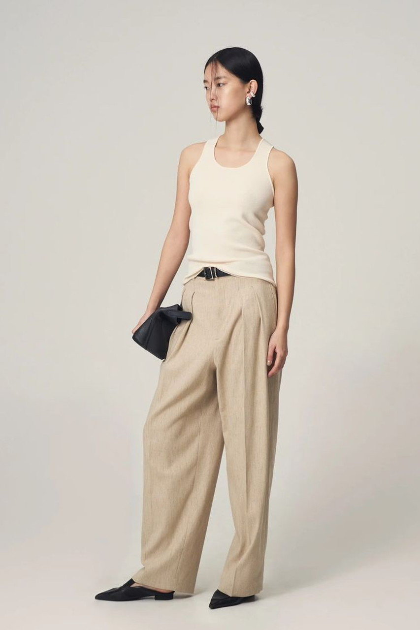 パンツ venica Highwaist cocoon pants ivory Venica(ヴェニカ)｜double tuck cocoon pants/TBEG の通販｜ELLESHOP