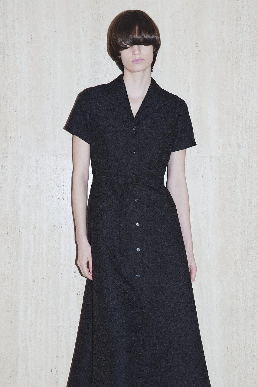 ワンピース Venica Floating jacquard flare dress Venica(ヴェニカ)｜floating jacquard flare dress/BLK の通販