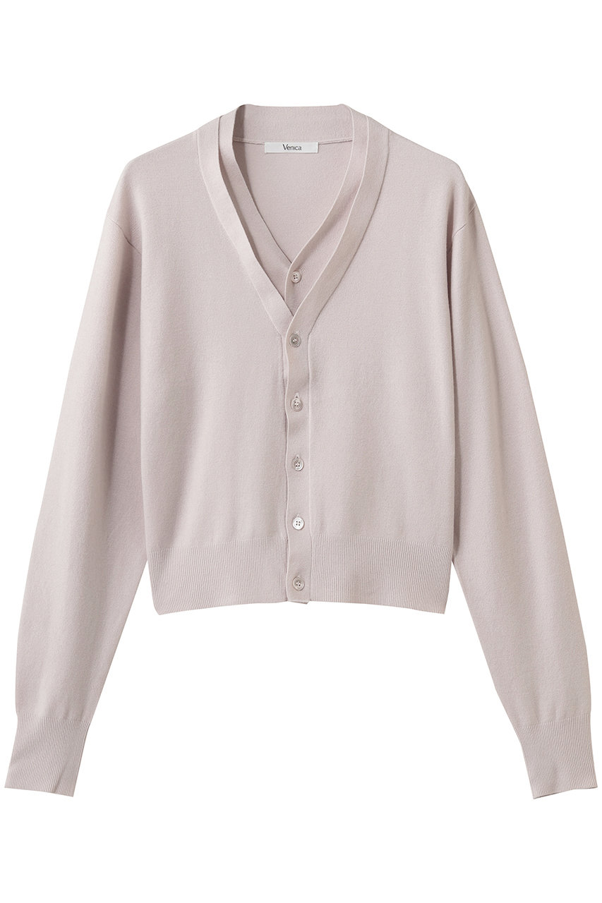ヴェニカ/VenicaのDouble collar knit cardigan(PNK/VE-26S41)